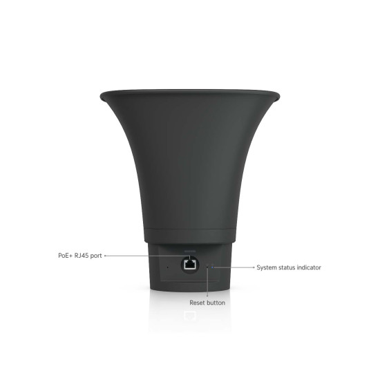 Difuzor tip goarnă AI PoE UniFi Ubiquiti pentru exterior 120 dB, UP-AI-Horn-Speaker-B